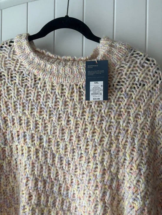 Universal Thread Pastel Multicolor Speckled Crewneck Sweater XXL NWT - Picture 2 of 5